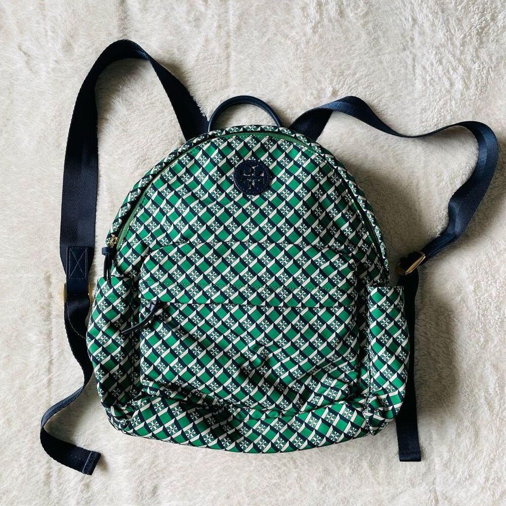 Tory Burch Ella Nylon Printed Backpack - Picture 1 of 10